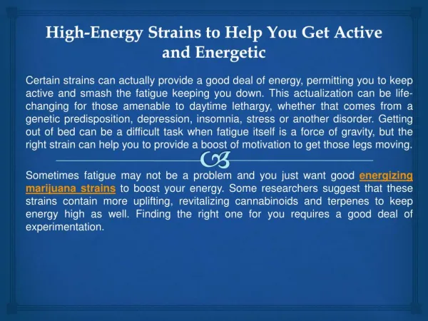 High-Energy Strains to Help You Get Active and Energetic