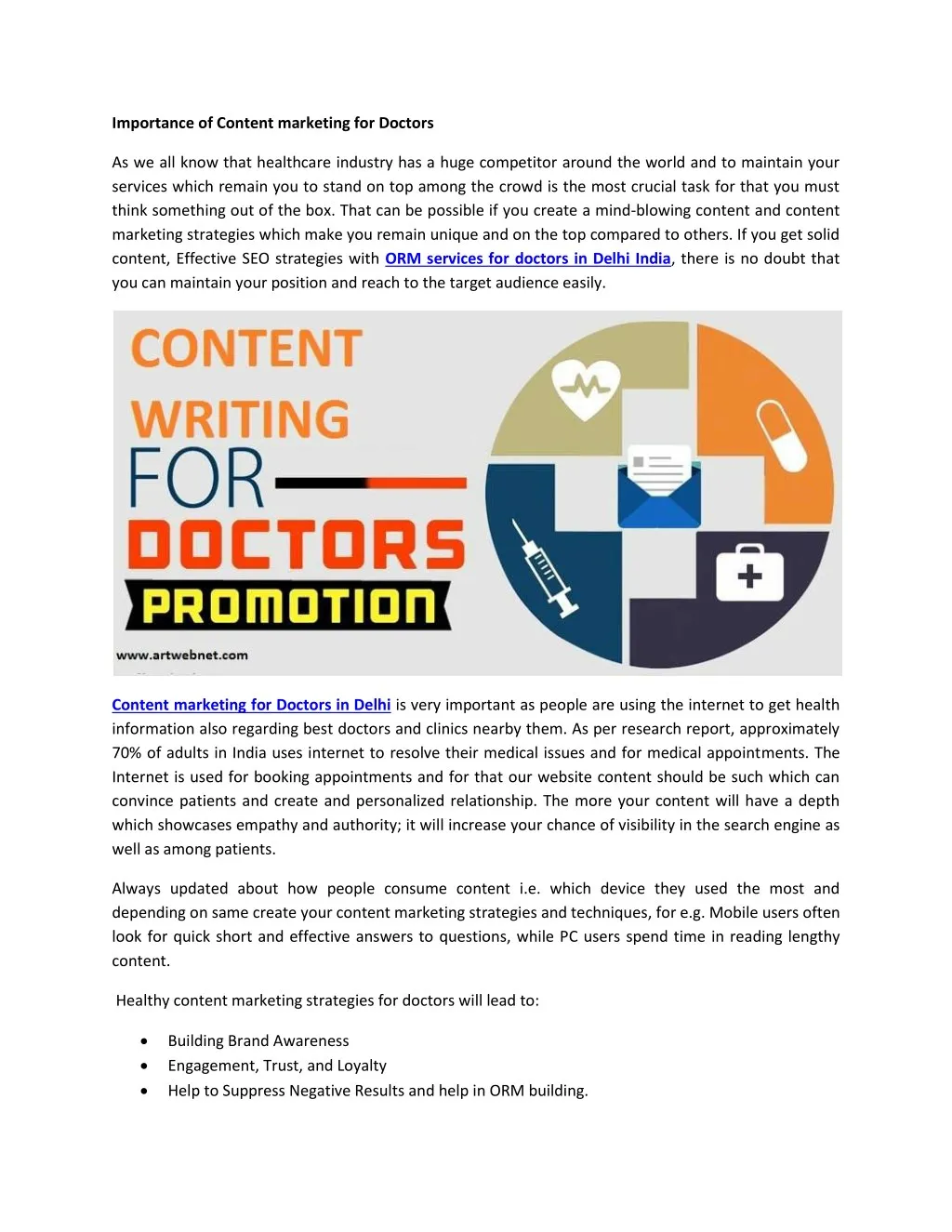 importance of content marketing for doctors