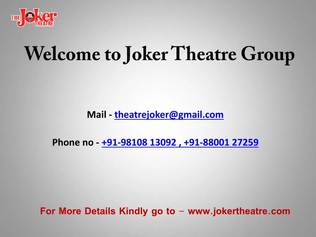 welcome to joker theatre group