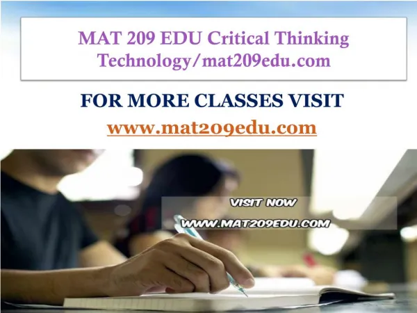 MAT 209 EDU Critical Thinking Technology/mat209edu.com