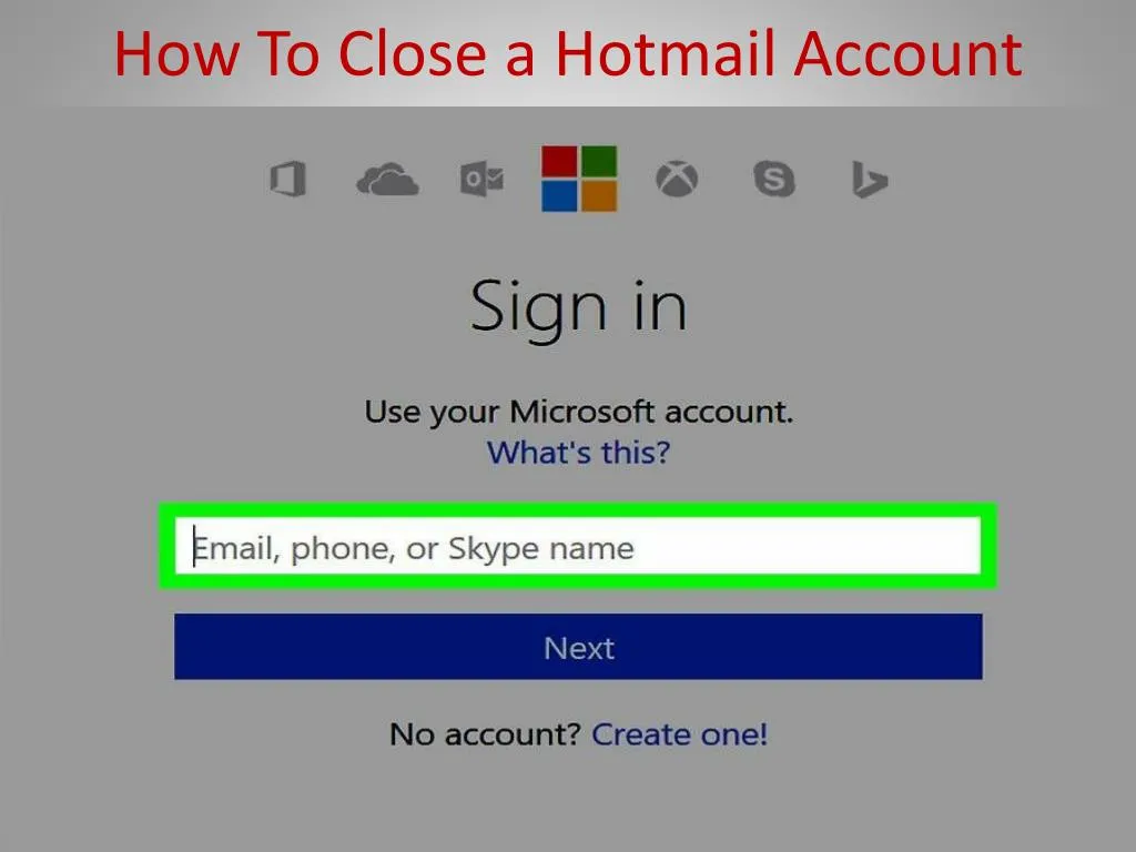 how to close a hotmail account