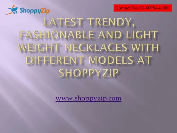 Buy latest artificial necklaces online at shoppyzip