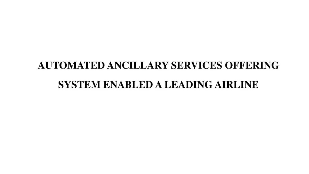 automated ancillary services offering system