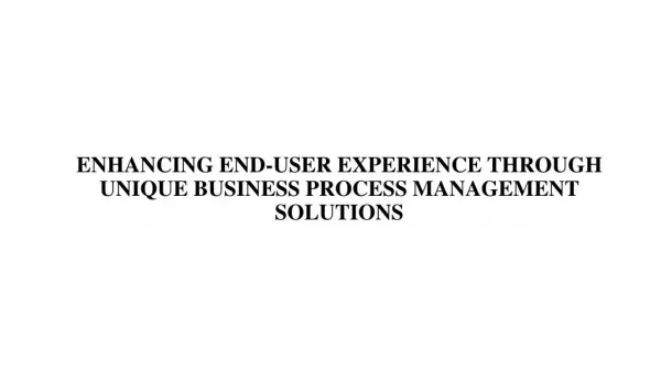 Itc infotech business process management solution