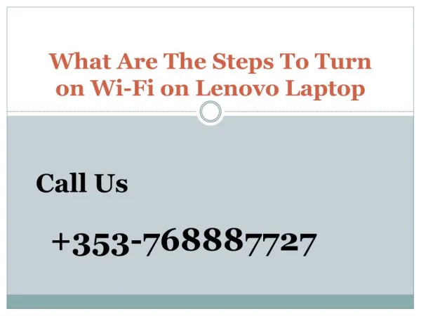 What Are The Steps To Turn on Wi-Fi on Lenovo Laptop