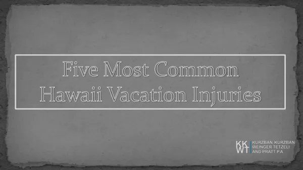 Five Most Common Hawaii Vacation Injuries