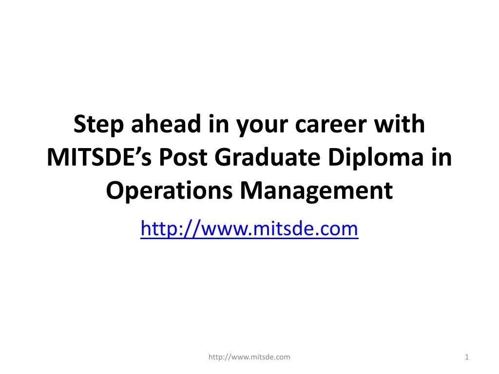 step ahead in your career with mitsde s post graduate diploma in operations management