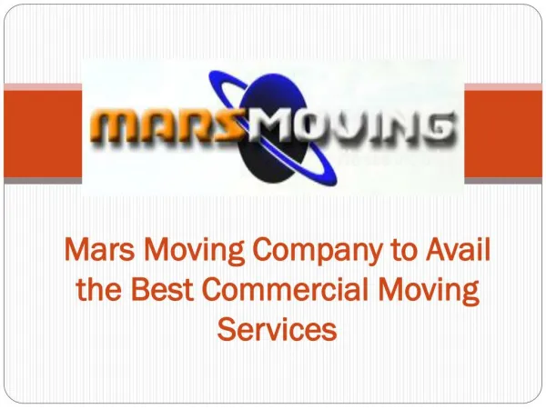 Commercial moving services at mars moving company