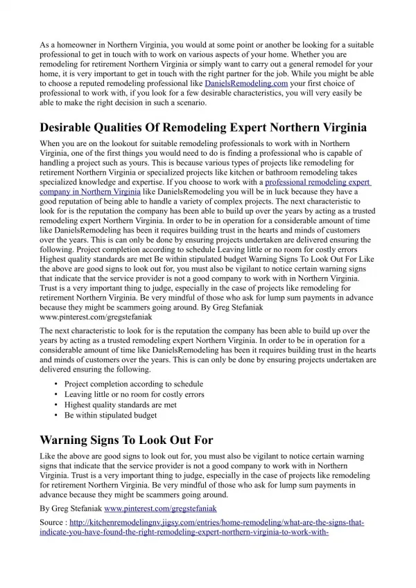 Remodeling Expert Northern Virginia