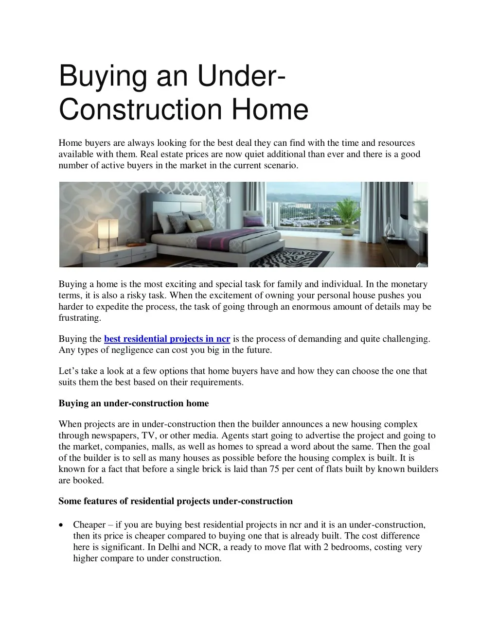 buying an under construction home home buyers