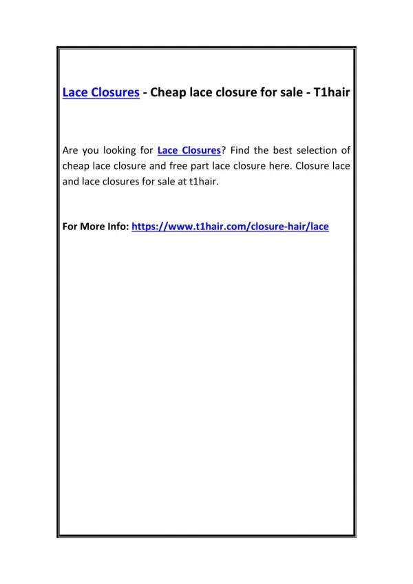 Lace Closures - Cheap lace closure for sale - T1hair