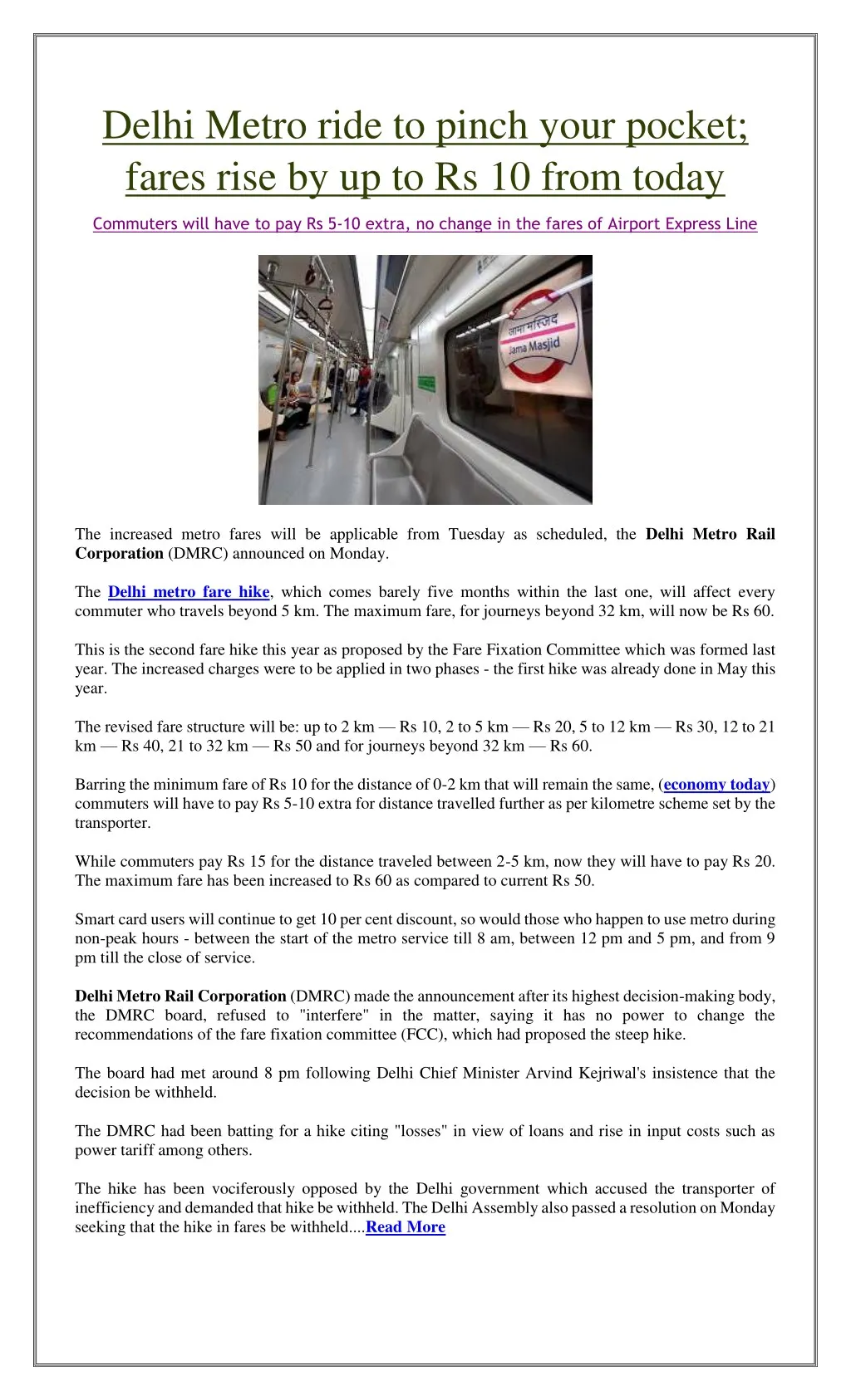delhi metro ride to pinch your pocket fares rise