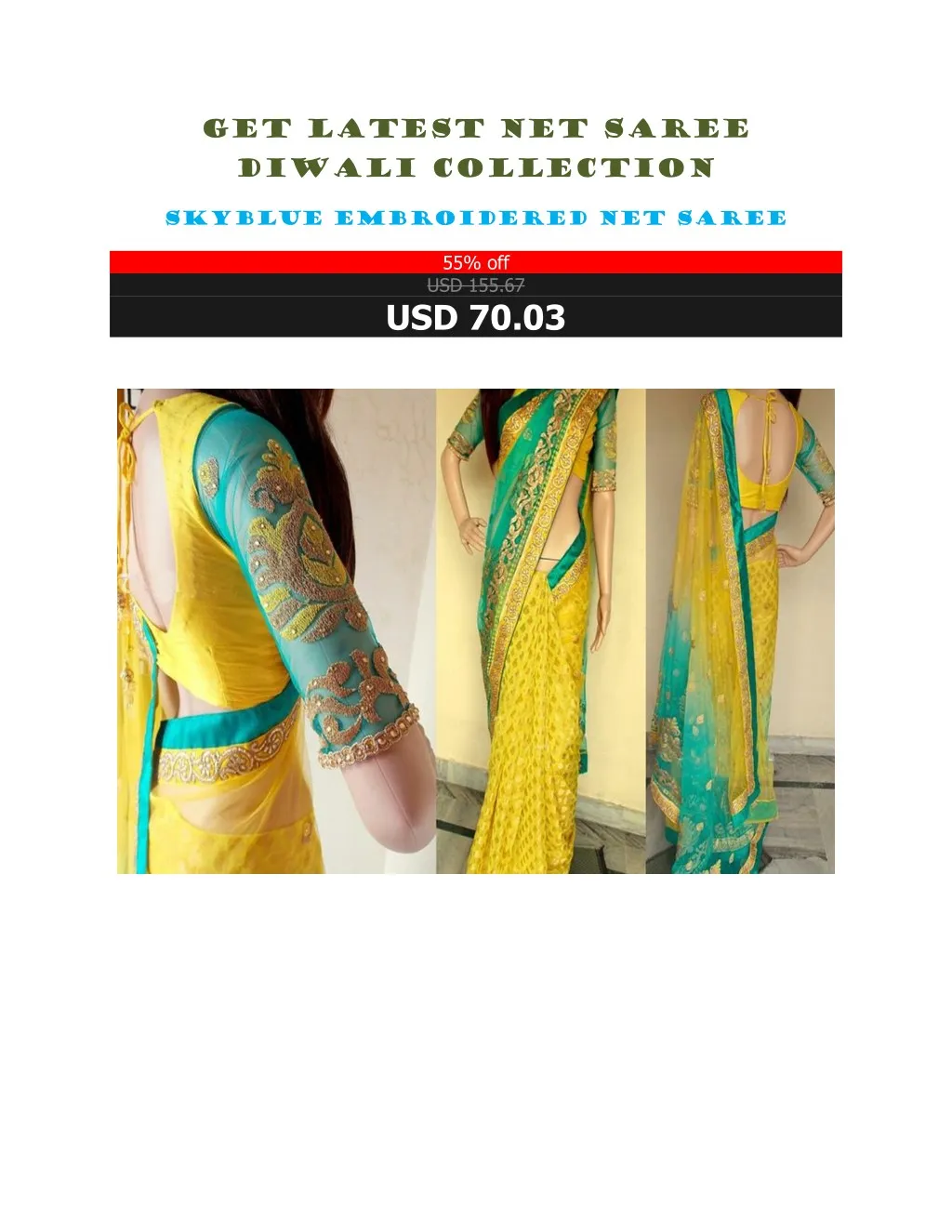 get latest net saree diwali collection