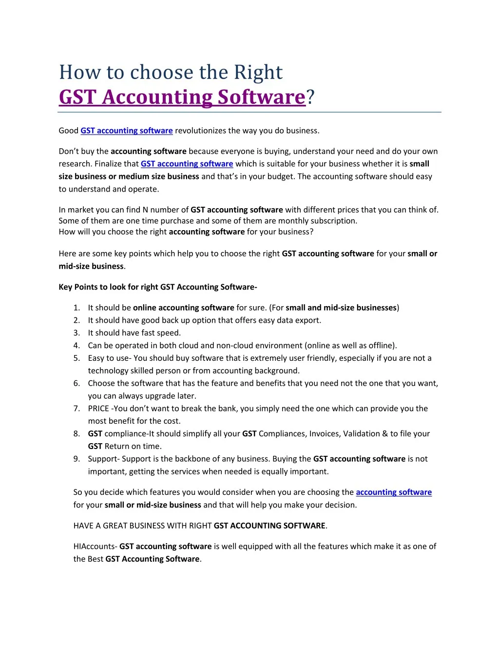 how to choose the right gst accounting software