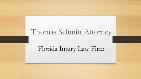 Florida Injury Law Firm, Thomas Schmitt Attorney