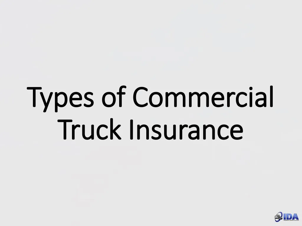 types of commercial truck insurance