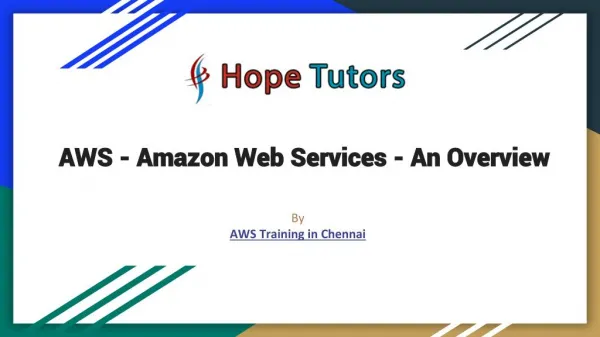 AWS Training in Chennai | Amazon Web Services Training in Chennai - Hope Tutors
