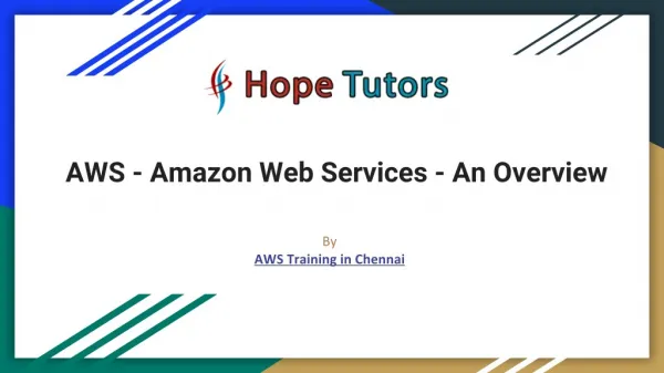 AWS Training in Chennai | Amazon Web Services Training in Chennai - Hope Tutors