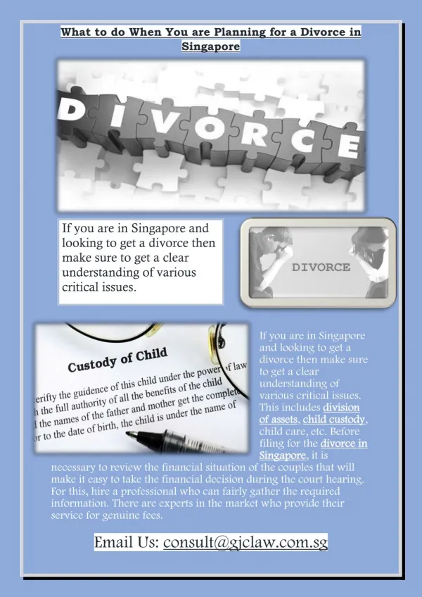 What to do When You are Planning for a Divorce in Singapore