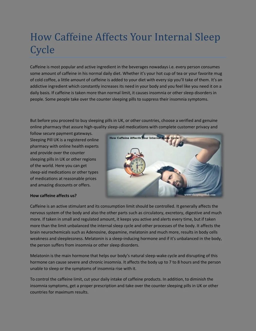 how caffeine affects your internal sleep cycle