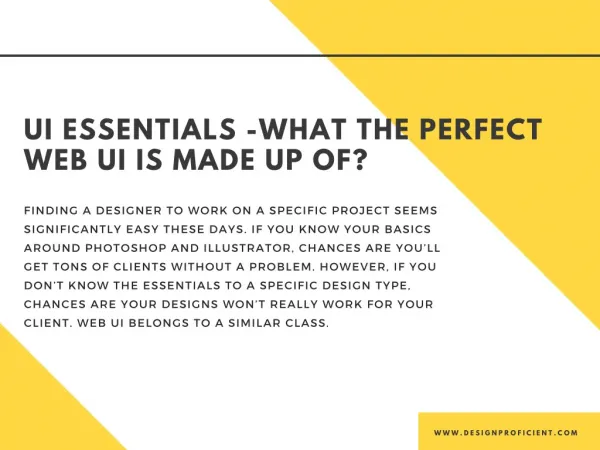 UI essentials -What the perfect Web UI is made up of?