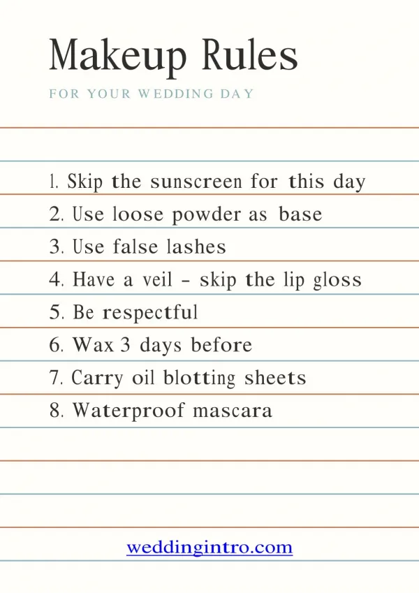 Makeup Rules For Your Wedding Day