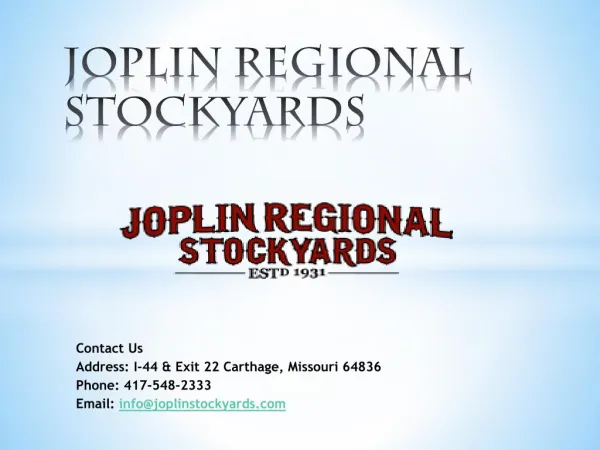 Livestock Market, Auction & Cattle Sales - Joplinstockyards