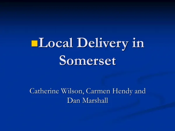 Local Delivery in Somerset