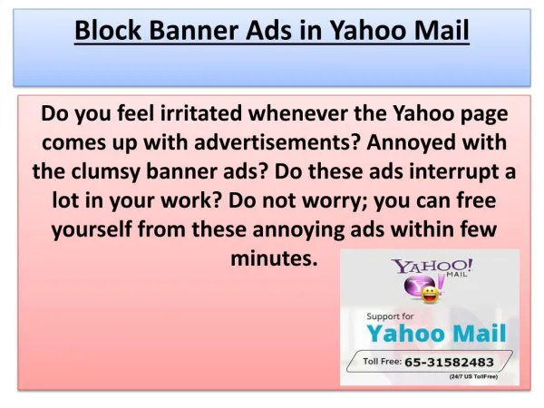what can be done to Block Banner Ads in Yahoo Mail