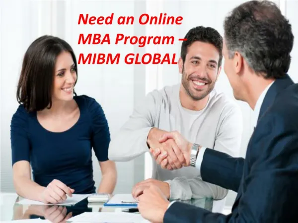 need an online mba program mibm global