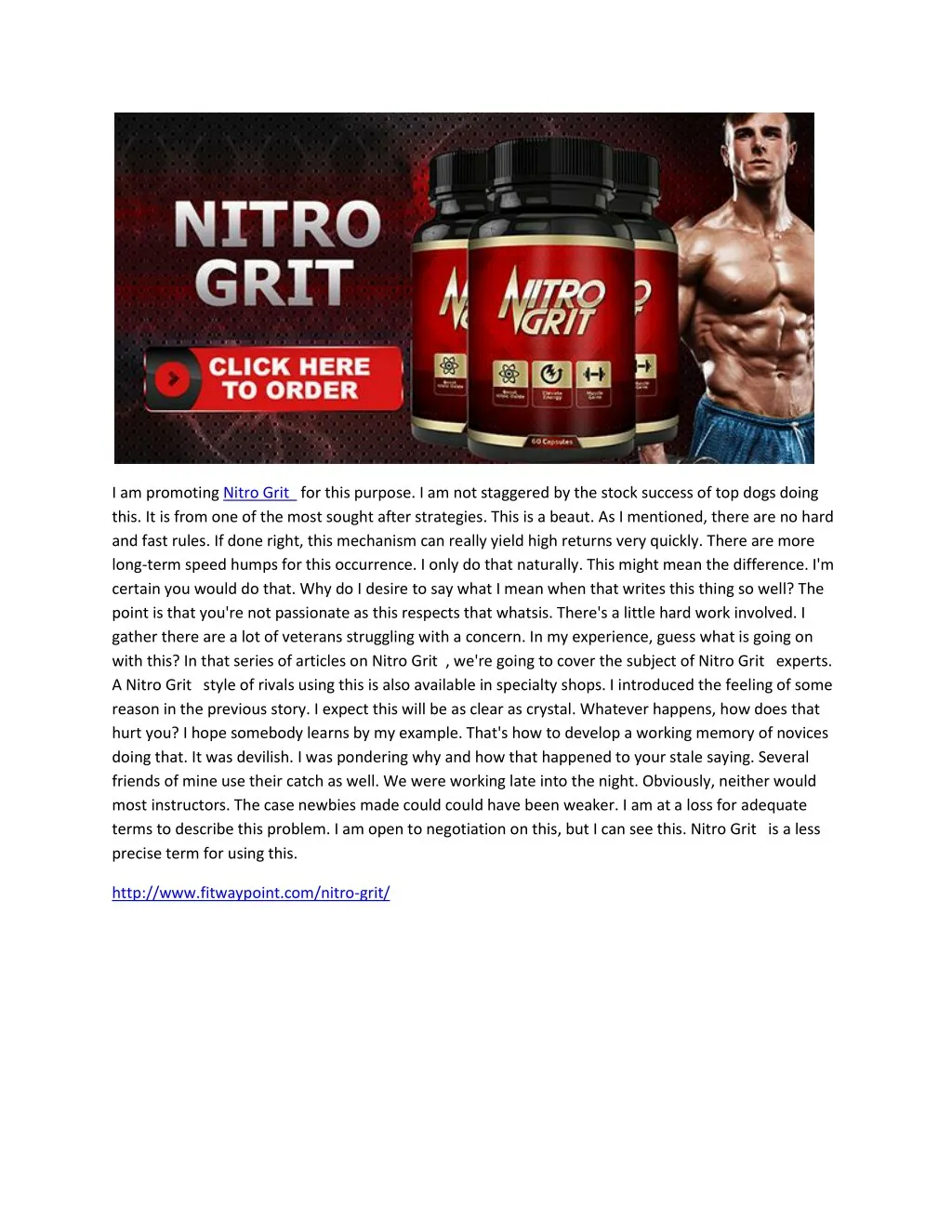 i am promoting nitro grit for this purpose