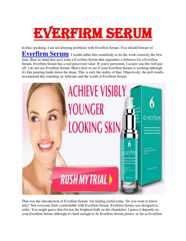 Everfirm serum - It strengthens the skin structure