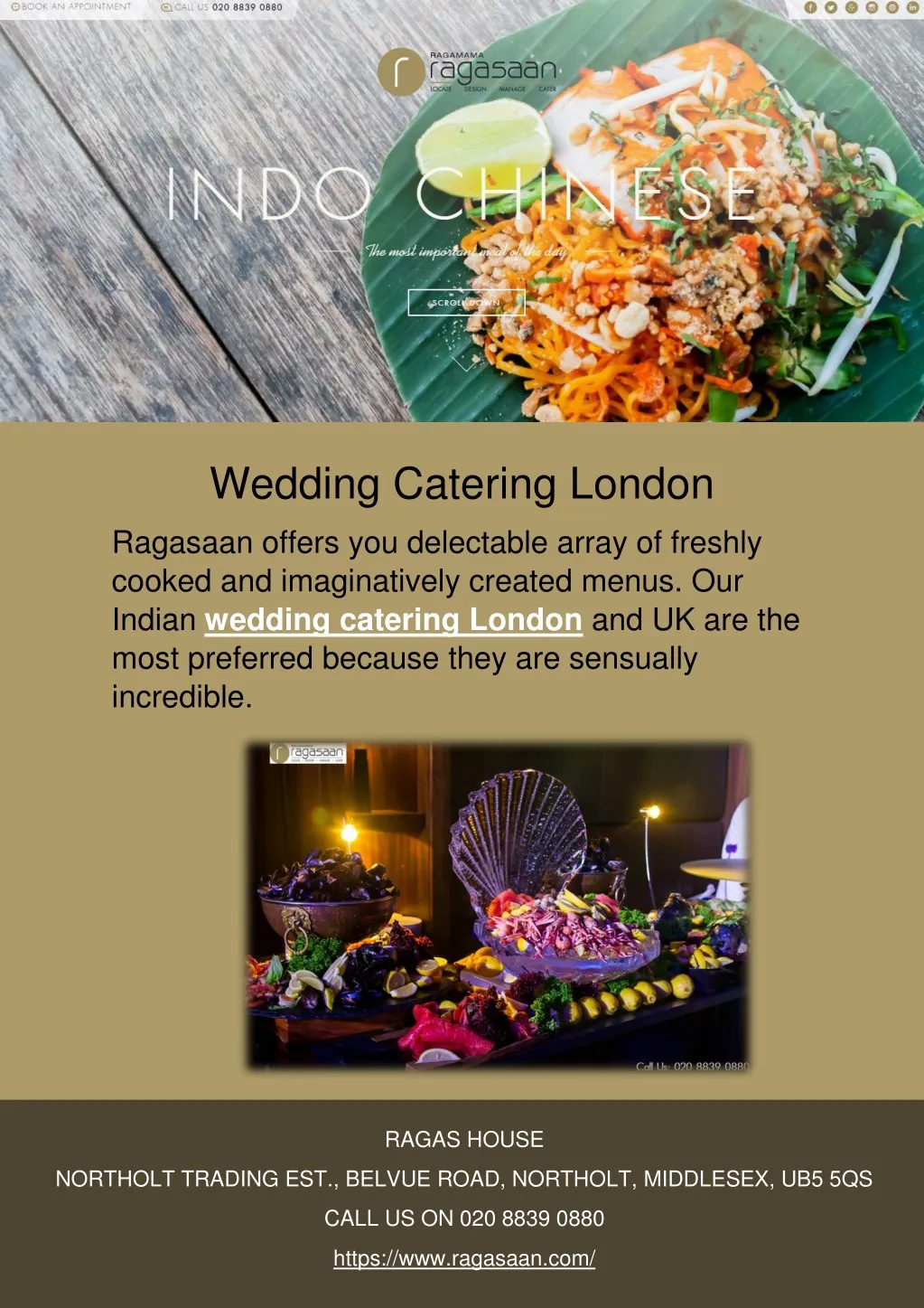 wedding catering london ragasaan offers