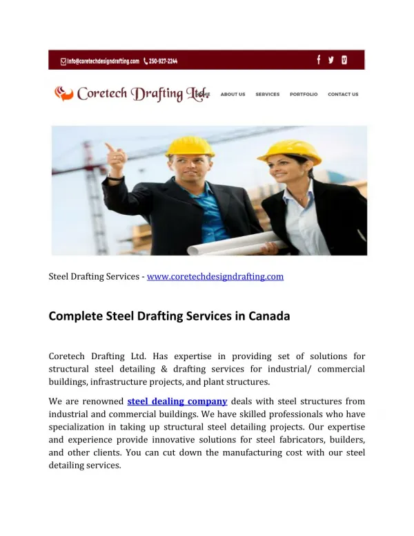 Steel Drafting Services Bc, Canada