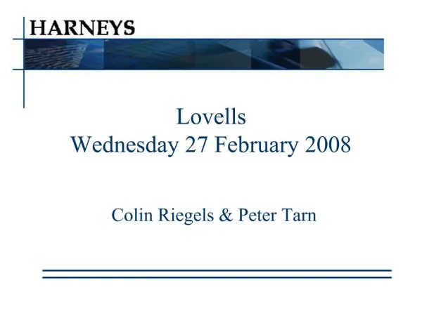 Lovells Wednesday 27 February 2008