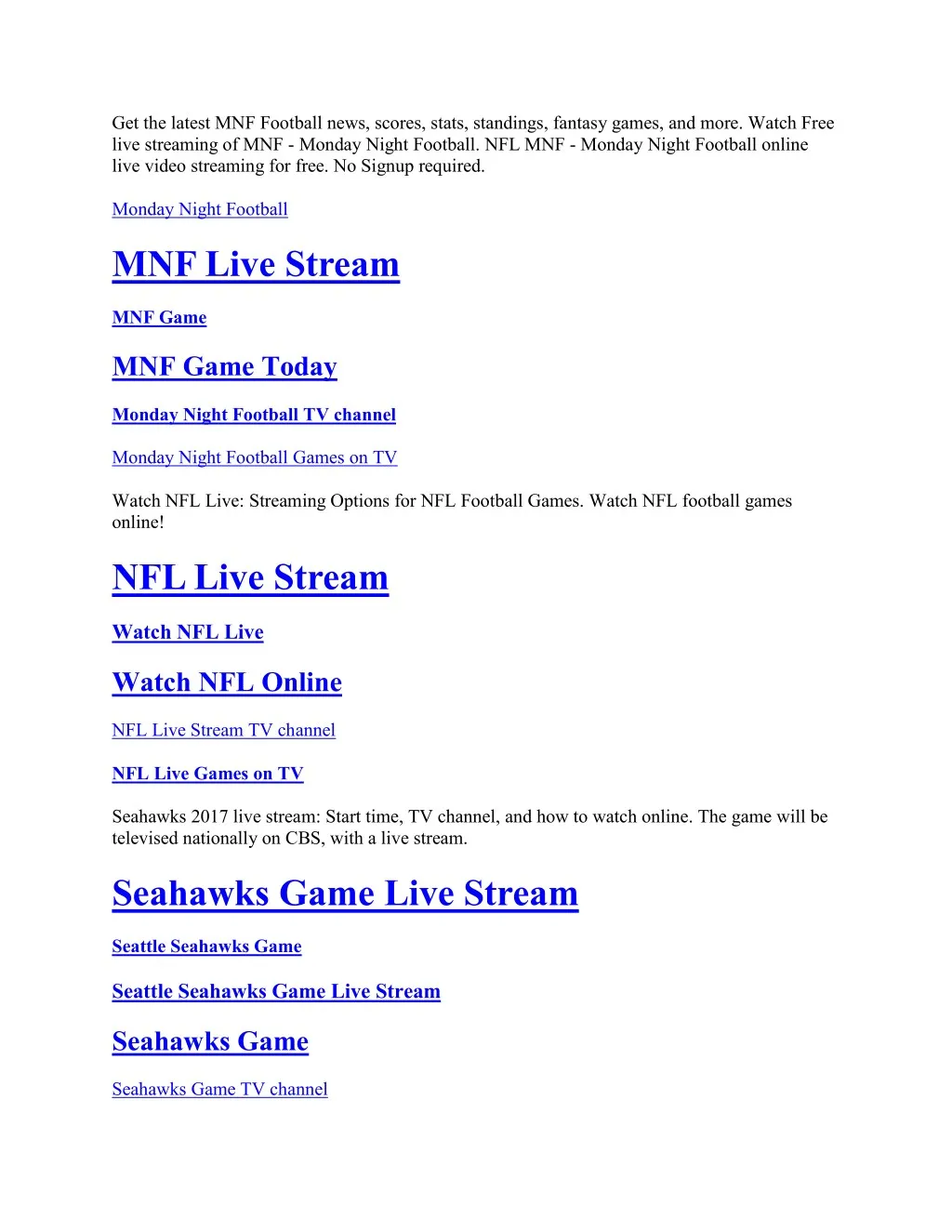 get the latest mnf football news scores stats