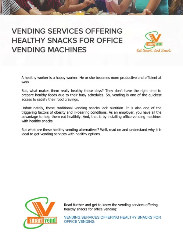 Vending Services Offering Healthy Snacks for Office Vending