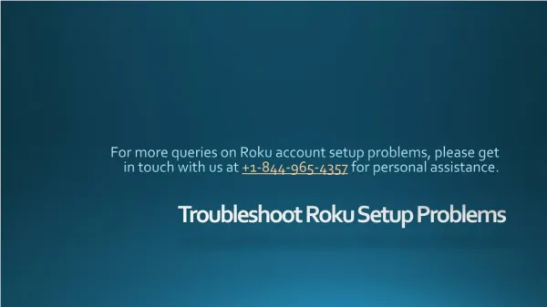 Troubleshoot Roku Setup Problems