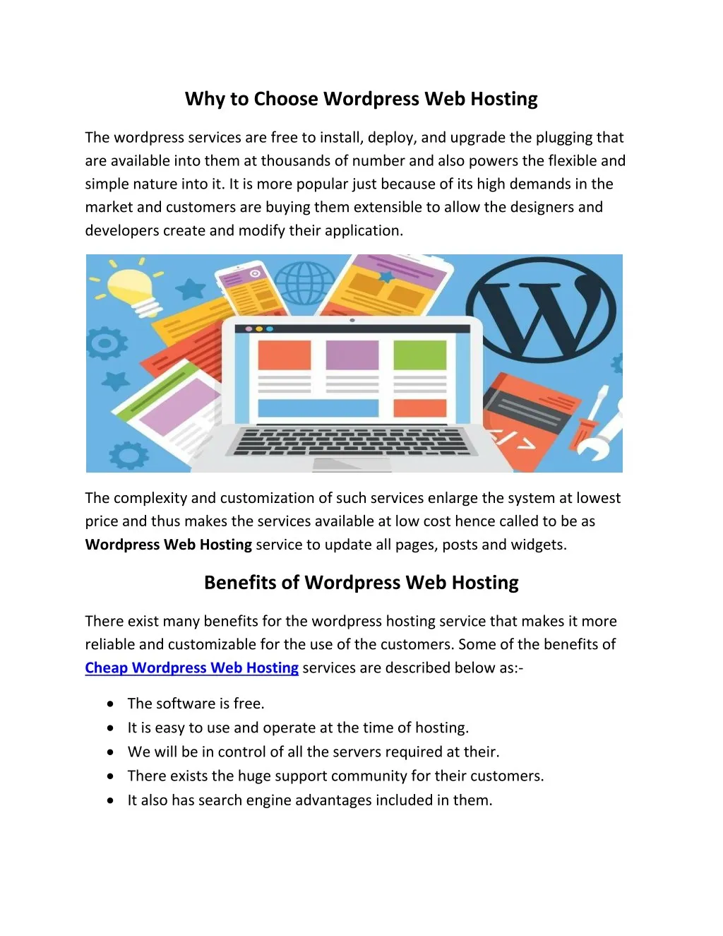 why to choose wordpress web hosting
