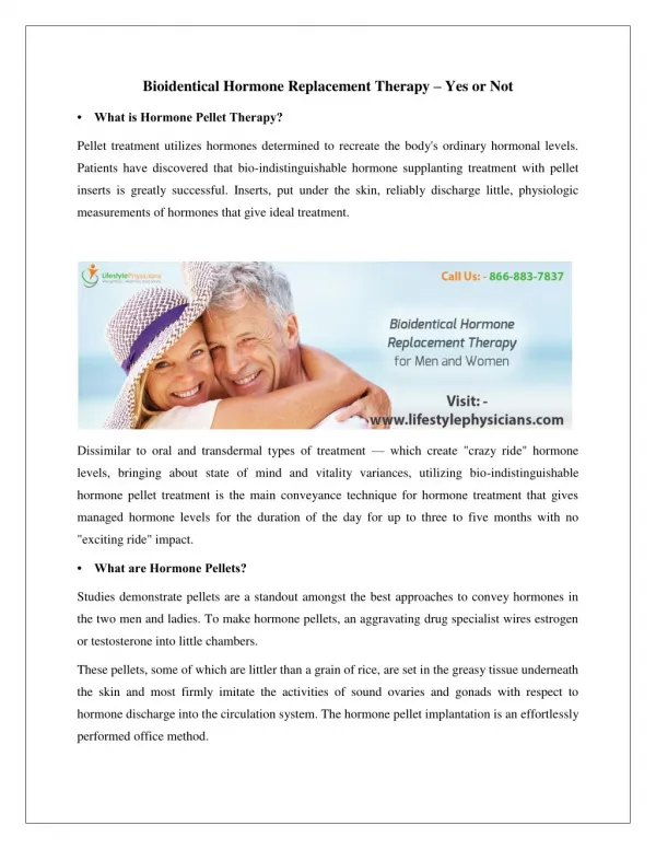 Benefits From Bioidentical Hormone Replacement Therapy