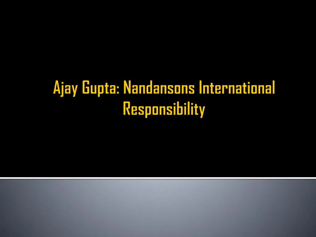 ajay gupta nandansons international responsibility