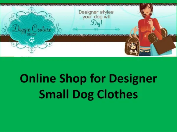 Online Cloth Store for Small Dogs