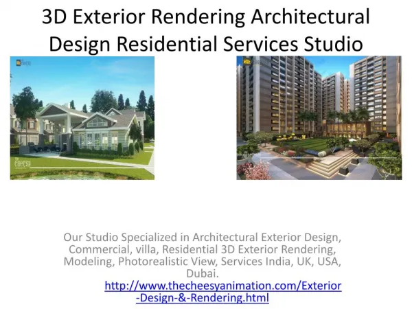 3D Exterior Rendering Architectural Design Residential Services Studio