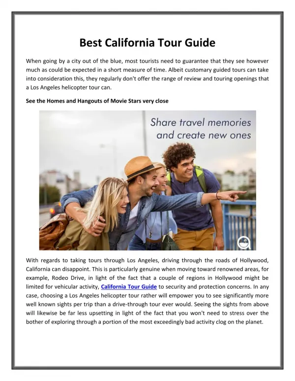 Best California Tour Guide