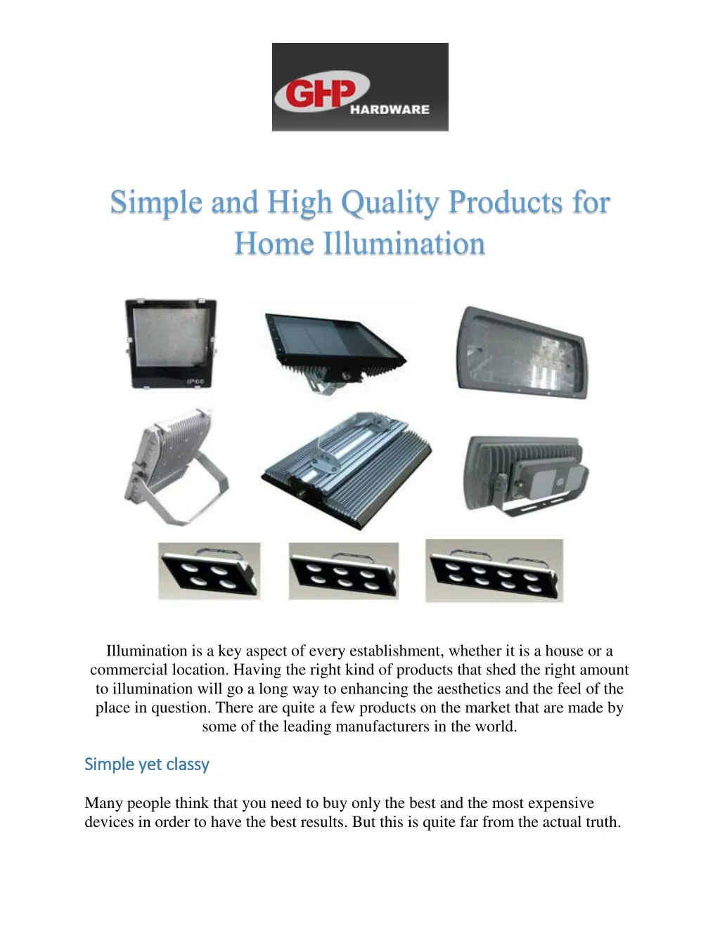 simple and high quality products for home