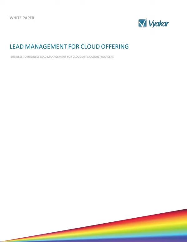 LEAD MANAGEMENT FOR CLOUD OFFERING