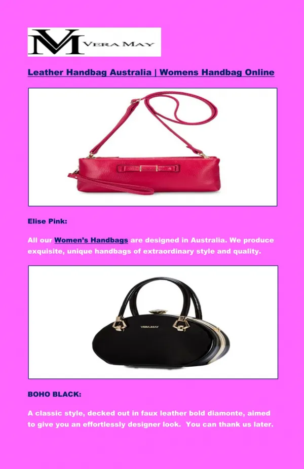Leather Handbag Australia | Womens Handbag Online