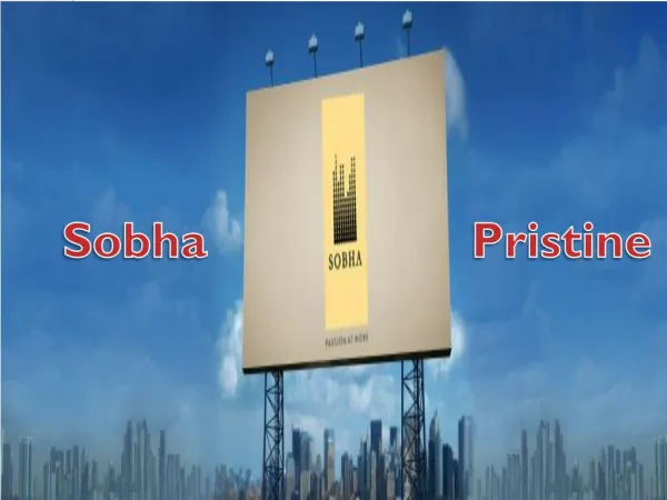 Sobha Pristine Luxury Apartments