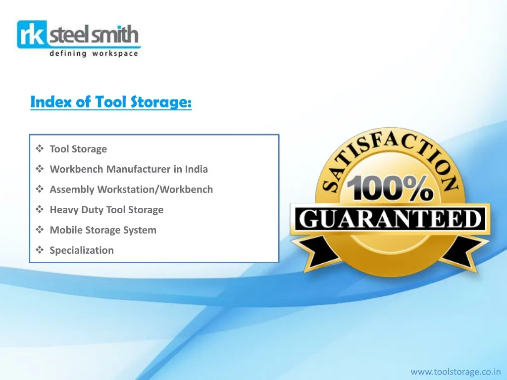 index of tool storage