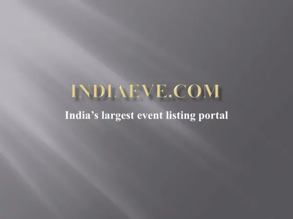 INDIA EVE-EVENTS PROMOTION WEBSITE IN INDIA